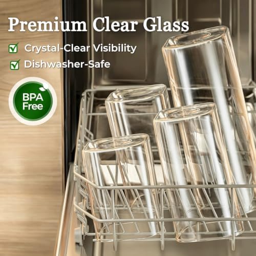 ComSaf Small Glass Containers with Lids 0.7 Qt, Set of 6 Glass Storage Jars - Image 5