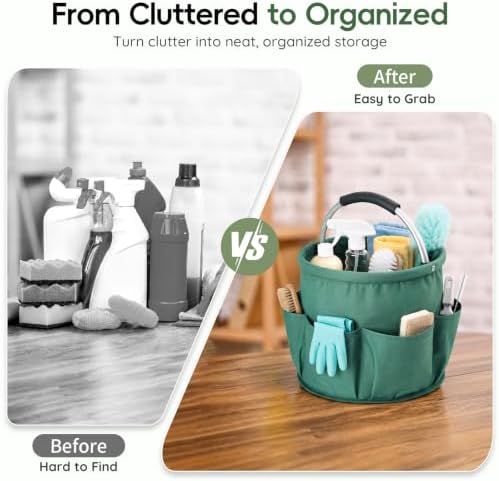 Cleaning Caddy with Handle,Cleaning Supplies Organizer Bucket - Image 5