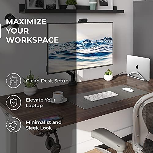 HumanCentric Vertical Laptop Stand for Desks in Silver Color, Adjustable - Image 2
