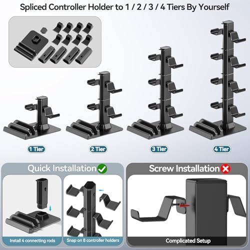 Kytok Gaming Headset & Controller Holder Stand for Gamer Gift, Game Headphone Desk Organizer Storage with Cable Hook for Xbox/ PS5/ PS4/ Controller, for playstation 4 Mounts, Brackets & Stands - Image 3
