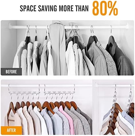 HOUSE DAY Closet Organizers and Storage Space Saving Hangers 12 Pack Stainless Steel Magic Hangers Upgraded Sturdy Multiple Hanger in one Space Saver Clothes Hanger College Dorm Room Essentials - Image 2