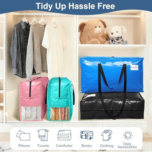3Pcs Extra Large Heavy Duty Moving Bags with Reinforced Zippers & Handles - Image 5