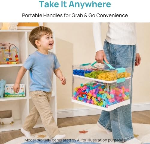 Vtopmart 32 QT Clear Craft Organizer with Removable Divider Tray, 1 Pack - Image 2