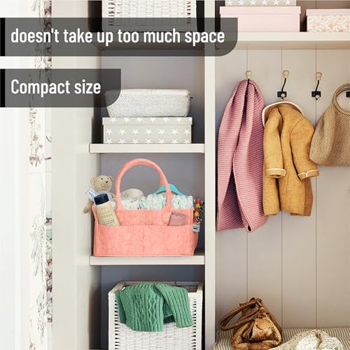 Mr. Pen- Baby Diaper Caddy Organizer, Coral - Image 5