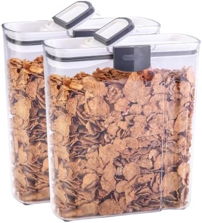 ProKeeper Cereal Keeper, 3-Quart, Airtight Seal, BPA-Free Plastic Storage Container (Pack of 2) by ProgressiveInternational