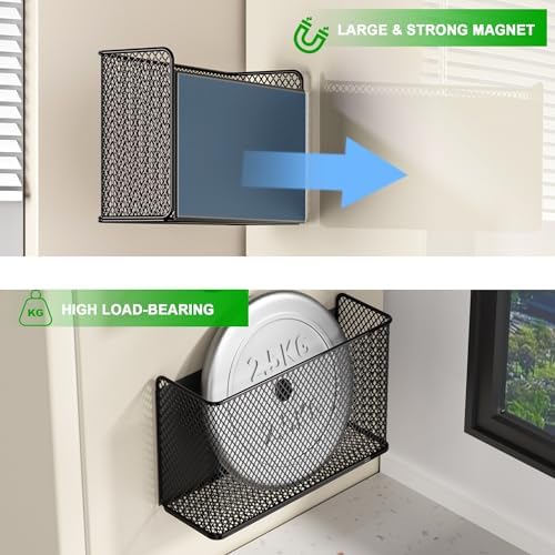 Magnetic Shelf Fridge Basket Bin for Washer Dryer Locker Whiteboard Cabinet - Image 2