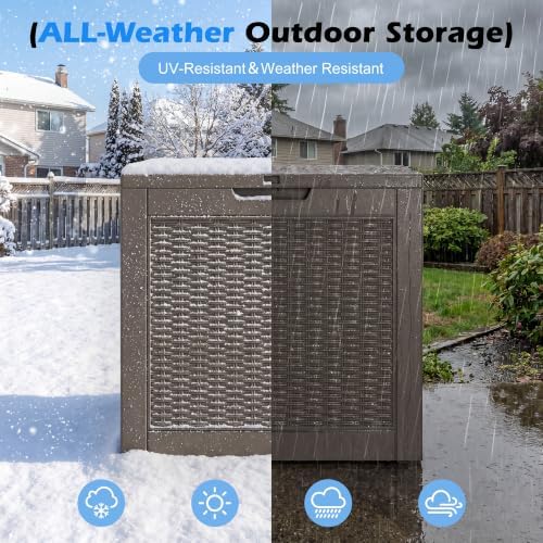 Outdoor Storage Box Waterproof, 32 Gallon Deck Box for Patio-2 Boxes - Image 4