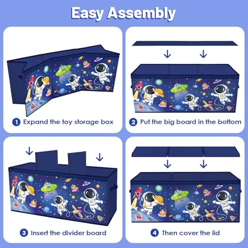 Toy Storage Box with Lids Extra Large Collapsible Toy Box Chest for Kids - Image 6