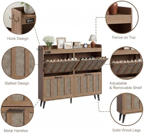 ChooChoo Shoe Storage Cabinet with 4 Flip Drawers and Deodorizer - Image 5