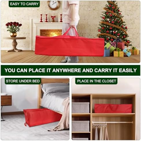 Demao Christmas Wrapping Paper Holder, Wrapping Paper Storage Bag for Christmas Rolls, Resistant 41 inch Organizer Storage Container, Stores up to 25 Standard Rolls - Image 5