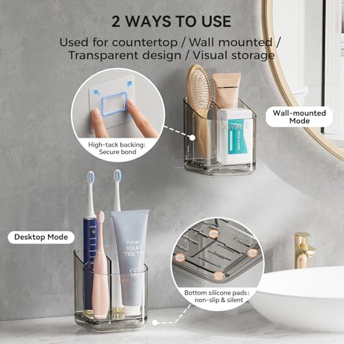 3 Slots Detachable Toothbrush Holders Wall Mounted for Bathrooms - Image 2