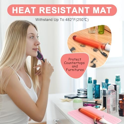 Suafrnut Plus Size Silicone Heat Resistant Mat for Hair Tools(12" x 9") - Image 2