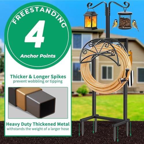 TomCare Garden Hose Holder, Heavy Duty Stand for 160FT Hose with 4 Spikes - Image 5