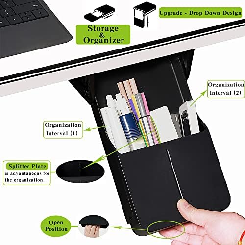 Under Desk Drawer Storage Organizer - 2 Pack (Large and Small) Black - (Please Note - Drawer Size/No Lip Under Desktop) - 2 Installation Methods (Screw or Adhesive) - Image 4