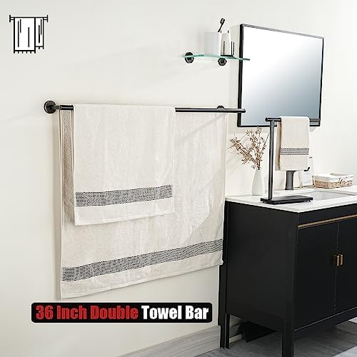 JQK Double Bath Towel Bar, Oil Rubbed Bronze 39 Inch 304 Stainless Steel Thicken 1mm Towel Rack for Bathroom, Towel Holder Wall Mount, Useable Length 36 Inch TB100L36-ORB - Image 5