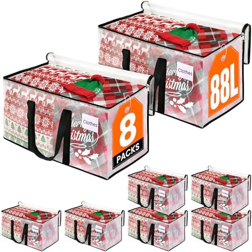 RoomHacks Moving Bags, Heavy Duty Large Storage Bags, 88L, 8 Pack, Clear by RoomHacks