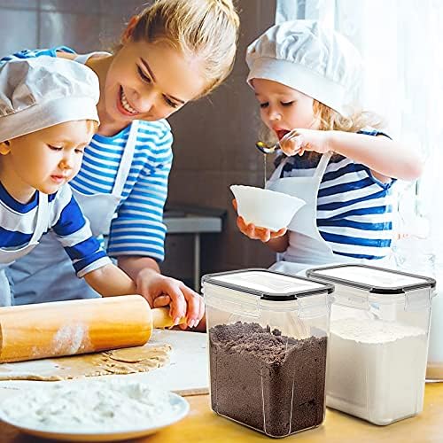 Wildone Airtight Food Storage Containers Cereal & Dry Food Storage Container Set of 6(Black Lid), Leak-proof & BPA Free, With 1 Measuring Cup & 20 Chalkboard Labels & 1 Chalk Marker - Image 7