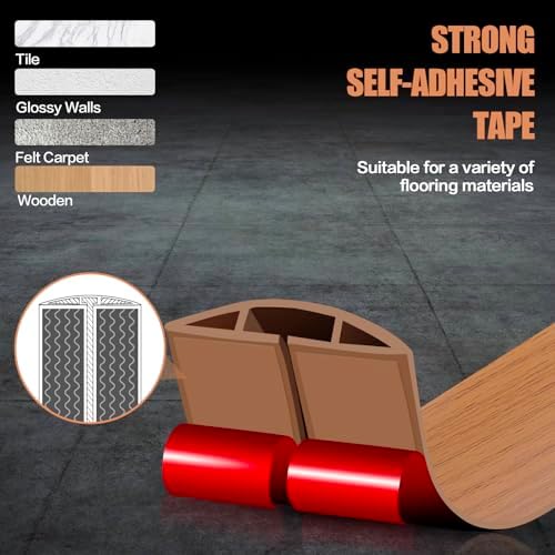 Floor Cord Cover Cavity 0.8"x0.37" Self Adhesive Cord Hider, 10FT Low Profile Cable Management, Extension Strip Protector for Wires, Prevent Cable Trips for Offices, Gyms, Exhibitions (Brown Wood) - Image 4