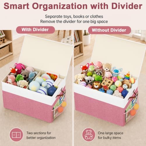 Large Toy Storage Box with Lid, Toy Chest Organizer Bin for Kids - Image 3