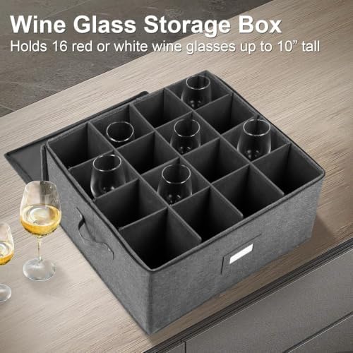 popoly Stemware Storage Cases 2 Pack, Wine Glass Storage Box Containers - Image 6