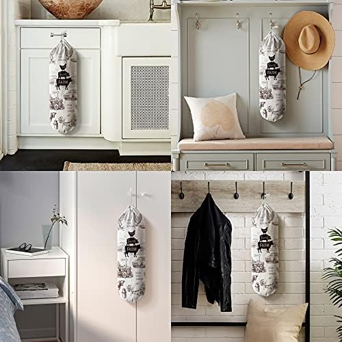 Hglian Grocery Plastic Bag Holder,Cow Rooster Plastic Bags Organizer Storage for Kitchen,Farmhouse Home Decor - Image 6