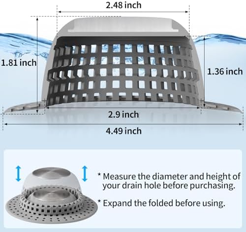 Aluvor Shower Drain Hair Catcher Bathtub Drain Cover Sink Drain Protector - Image 4