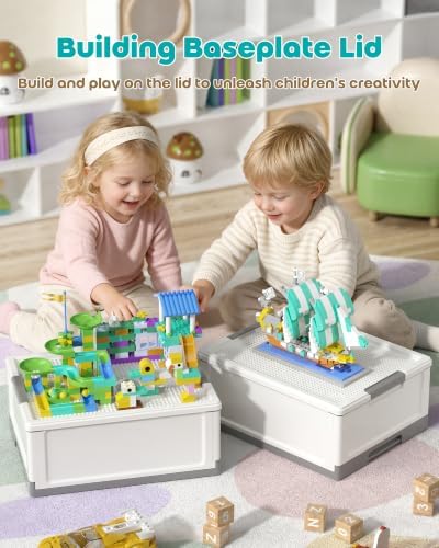 17 QT Storage Box with Building Baseplate Lid and Removable Tray - Image 7