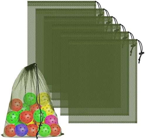 6 Pack Mesh Drawstring Bags with Lock, 14x17 for Gym, Beach, Laundry by COIDEA