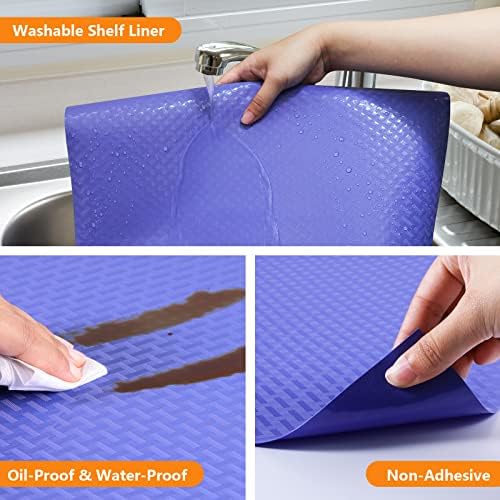 Shelf Liners for Kitchen Cabinets, Drawer, Fridge Liner Blue 11.8"× 118" - Image 3