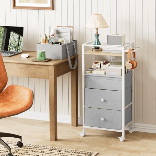 3In1 Modanais Baby Diaper Caddy Organizer Cart with Drawers, Light Gray - Image 7