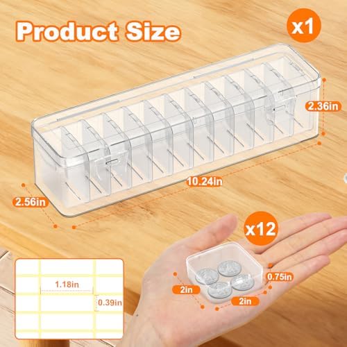 12 Pcs Bead Organizer Box, Clear Plastic Bead Storage Containers - Image 2
