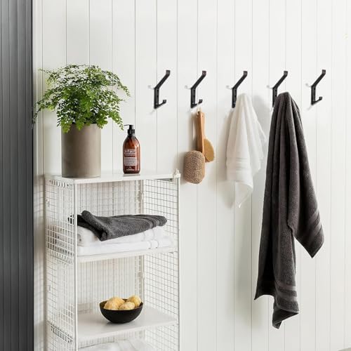 khtumeware 3 Pack 5-3/4 inch zinc Alloy Oil Rubbed Bronze Coat Hooks Modern and Simple Design Bathroom, mudroom Hook, Kitchen Towel Hook,Venetian Bedroom Coat and hat Hook, Towel Robe Hooks - Image 5