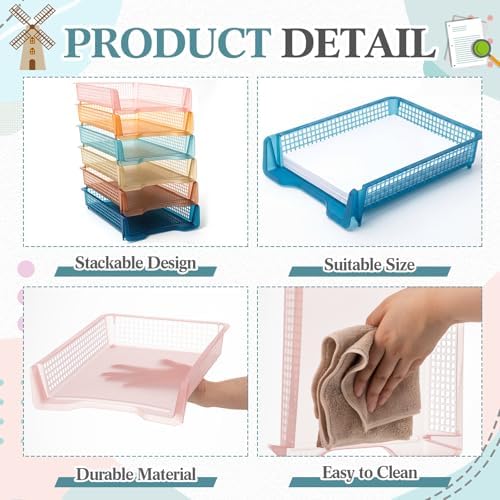 Geetery Turn in Trays Classroom, Clear Boho Color, Set of 12 - Image 3
