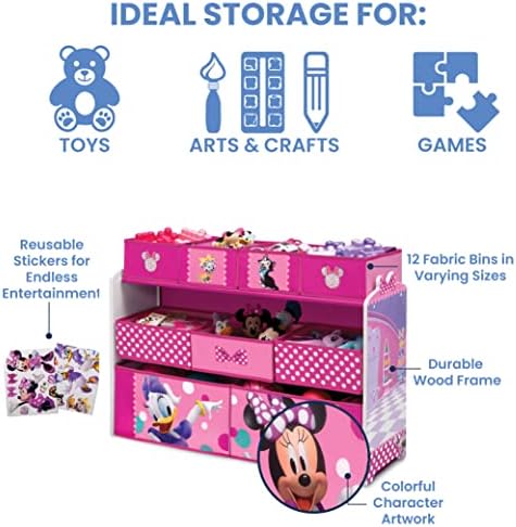 Disney Minnie Mouse Deluxe 9 Bin Design and Store Toy Organizer by Delta Children, Greenguard Gold Certified - Image 4