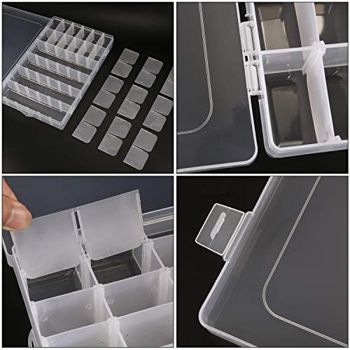 Umirokin Small Parts Organizer Box 2 Pack, 36 Grid Bead Organizer with Adjustable Dividers, Plastic Organizer Box for Screws, Jewelry Making, Craft Storage, Fishing Tackle, Clear Compartment Container - Image 7