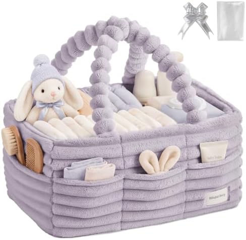 Blissful Diary Flannel Diaper Caddy Organizer & Gift Packaging,Light Purple by BlissfulDiary