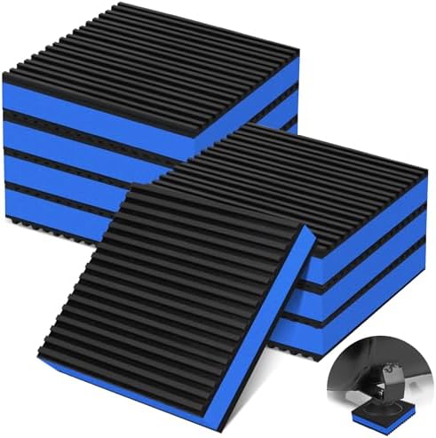 8 Pack Anti Vibration Pads for Washing Machine 4"x4"x7/8", Sound Isolation Vibrating Pad Ribbed Rubber Damping Mat EVA Center for Air Compressors, Conditioner, Treadmill, HVAC Washer Dryer by phepetroll