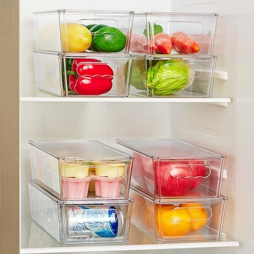 Vtopmart 12pcs Clear Stackable Storage Bins with Lids - Image 3