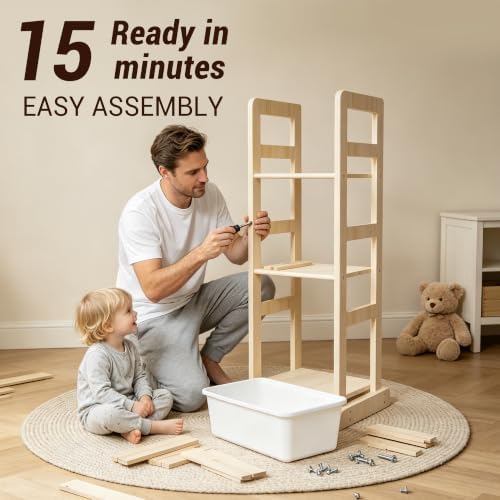 KiddoCood Large 100% Solid Wooden Kids Toy Storage Organizer, 52.3" L - Image 7