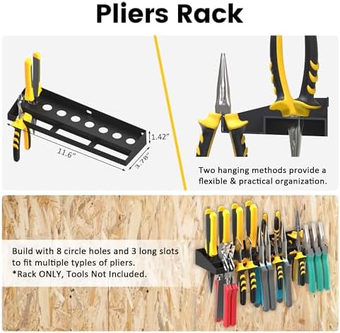 UNITEDPOWER Wall Mount Hand Tool Storage Set, Screwdriver Organizer, Pliers Holder, Hammer Rack, Metal Hardware Tray for Garage Workshop Workbench - 4 Pack - Image 3