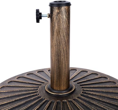 Blissun 26.5 lbs Outdoor Living Heavy Duty Round Antiqued Patio Umbrella Base, Bronze - Image 4