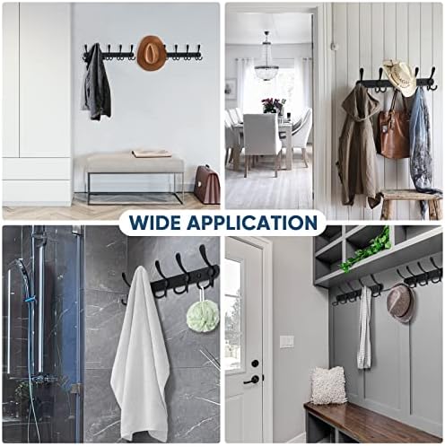 TICONN Wall Mounted Coat Rack, Five Heavy Duty Tri Hooks All Metal Construction for Jacket Coat Hat in Mudroom Entryway (Matte Black, 1-Pack) - Image 6