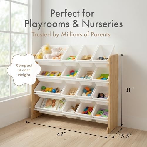 Humble Crew Kids Toy Organizer with 16 Bins, 4 Tier Storage for Playroom - Image 6