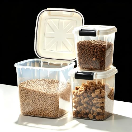 LivLab Mker 20 lb Stackable Pet Food Storage Containers, 3 Pack by LivLabMker