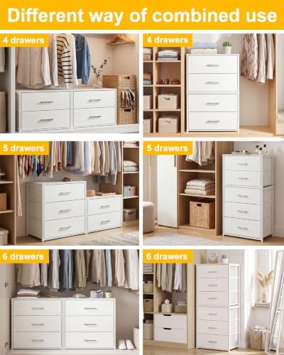 Fixwal Closet Drawers for Clothes, 2 Pack, 4 Drawers Stackable, 21.2" Wide - Image 6