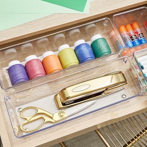 iDesign Plastic Drawer Organizer Bins, Set of 6, Clear - Image 6