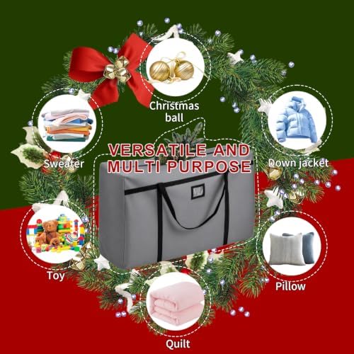 Christmas Tree Storage Bag, Fits 4/5 Ft Artificial Trees, Grey - Image 5