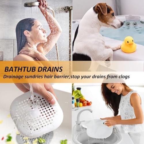 Bovinde Hair Drain Catcher,Square Cover for Shower 2 Pack (White) - Image 2