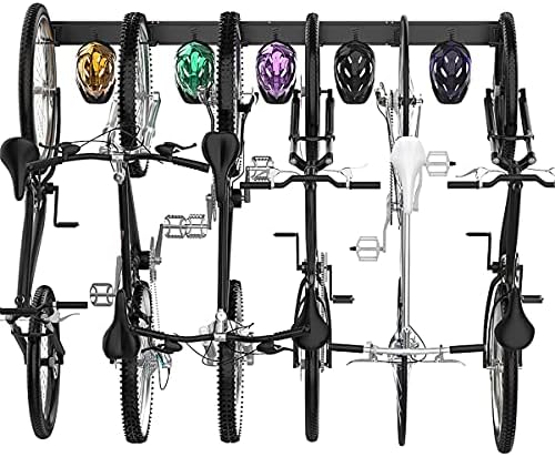 TORACK Bike Storage Rack, 6 Bikes Bike Racks & 5 Helmets Hooks for Garage by TORACK