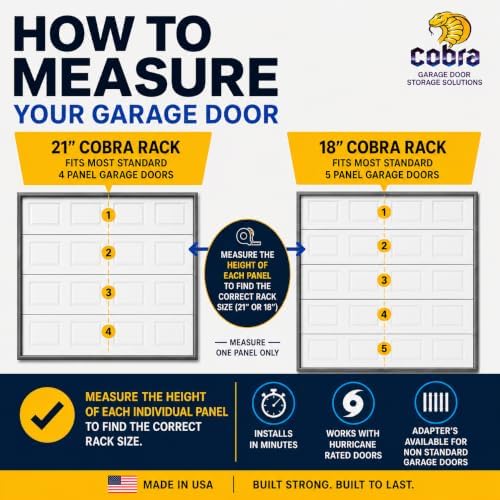 Cobra Storage Garage Door Storage Rack - 21" Black ABS Plastic Fishing Rod Holder - Ultimate Garage Organization for Fishing Gear and Equipment, Saltwater Fishing Gear (1 Pack) - Image 5